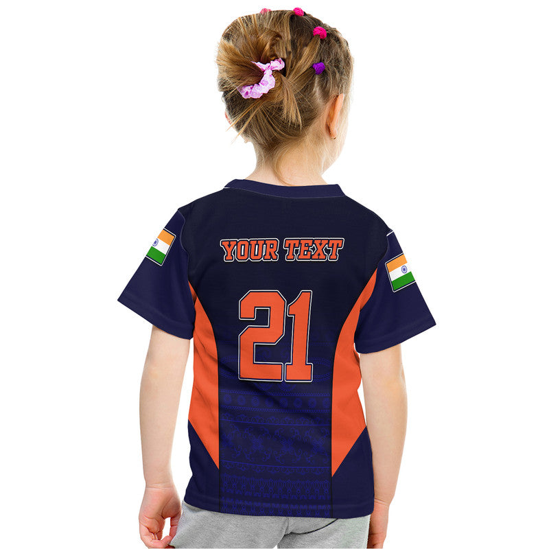 Custom India National Cricket Team T-Shirt Men In Blue Sports Style Graphic Tee