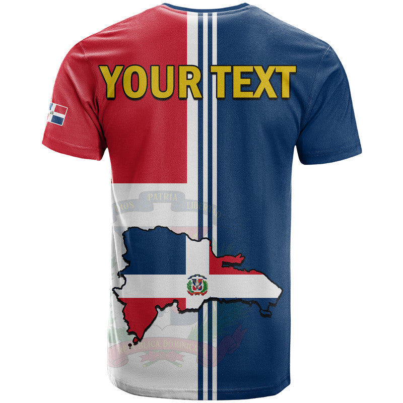 Custom Dominican Republic T-Shirt Coat Of Arms And Flag Map Graphic Tee