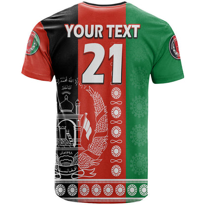 Custom Afghanistan Mens Cricket Team Afghan Traditional Pattern T-Shirt Graphic Tee