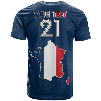 Custom France Rooster Les Bleus Football T-Shirt Graphic Tee