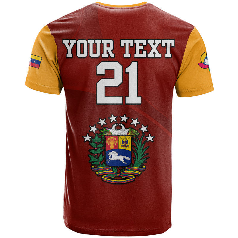 Custom Venezuela Baseball T-Shirt Venezuela Coat Of Arms Graphic Tee