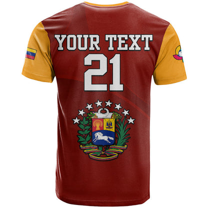 Custom Venezuela Baseball T-Shirt Venezuela Coat Of Arms Graphic Tee