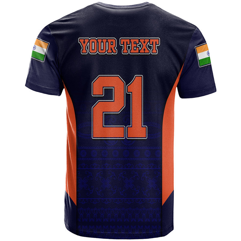 Custom India National Cricket Team T-Shirt Men In Blue Sports Style Graphic Tee