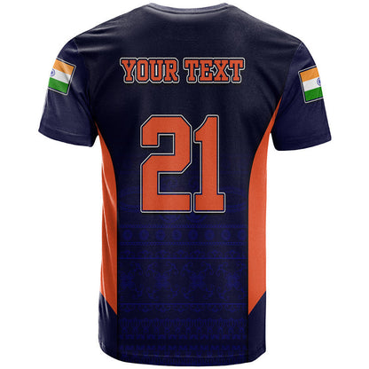 Custom India National Cricket Team T-Shirt Men In Blue Sports Style Graphic Tee