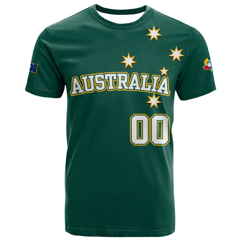 Custom Baseball Australia Green T-Shirt Graphic Tee