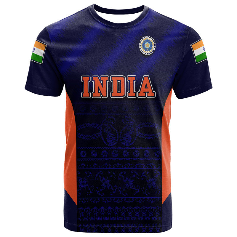 Custom India National Cricket Team T-Shirt Men In Blue Sports Style Graphic Tee