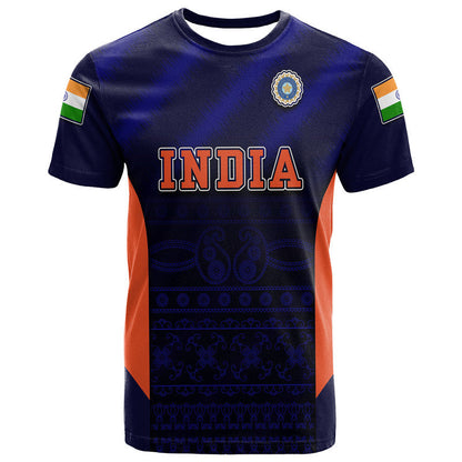 Custom India National Cricket Team T-Shirt Men In Blue Sports Style Graphic Tee