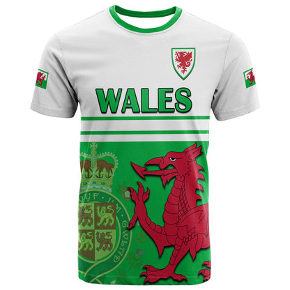 Custom Wales Football Qatar 2022 T-Shirt Cymru Coat of Arms Graphic Tee