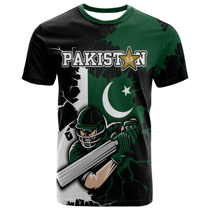 Pakistan Men in Green Cricket Team T-Shirt Pakistan Player Flag Style Graphic Tee