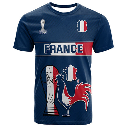 Custom France Rooster Les Bleus Football T-Shirt Graphic Tee