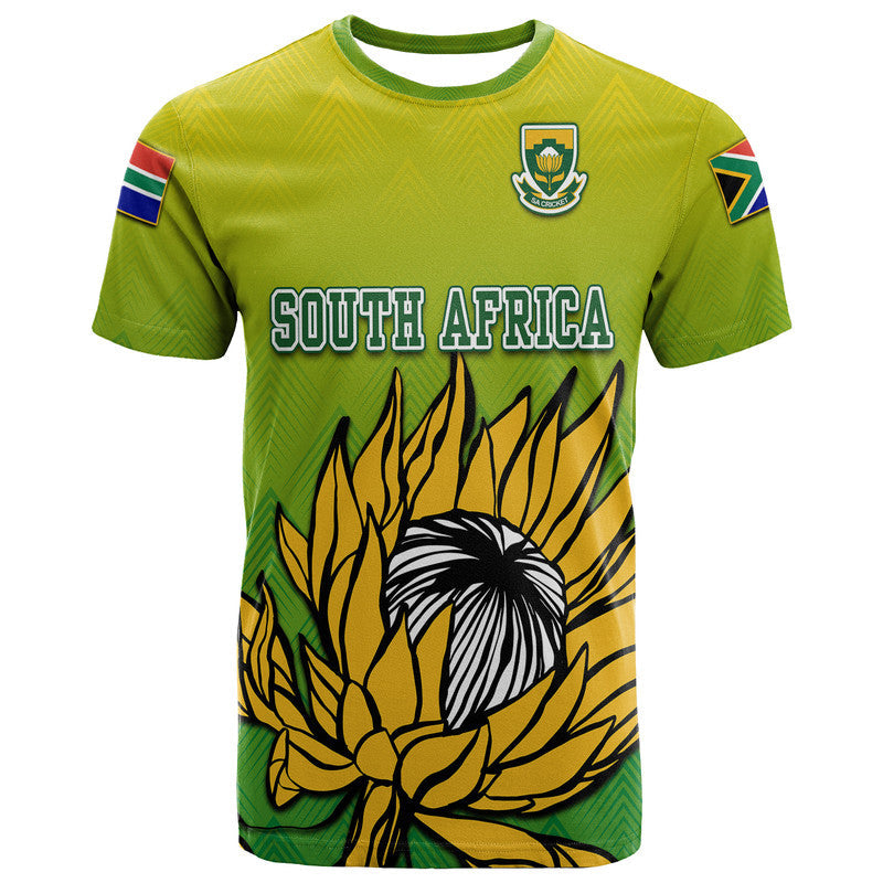 Custom South Africa National Cricket Team T-Shirt Proteas Sports Yellow Style Graphic Tee