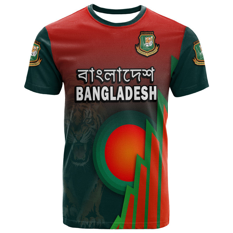 Bangladesh Bangla Tigers Cricket T-Shirt Tigers and Bangladesh Flag Graphic Tee