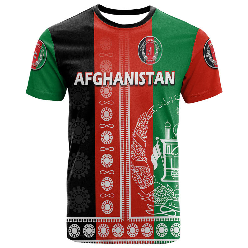 Custom Afghanistan Mens Cricket Team Afghan Traditional Pattern T-Shirt Graphic Tee