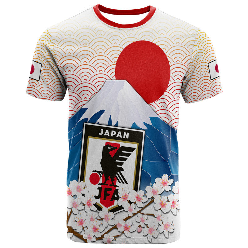 Japan Football Mount Fuji Sakura Sunset T-Shirt Graphic Tee