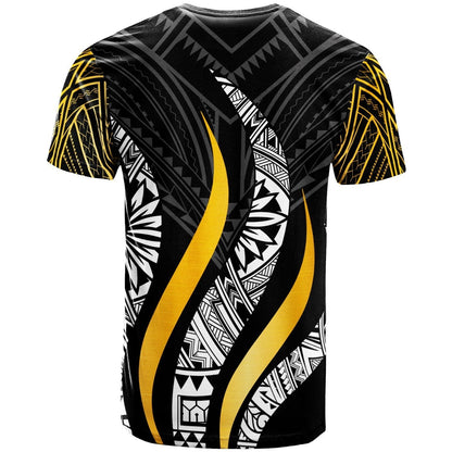 Philippines Custom Personalised T-Shirt Philippines Strong Fire Pattern Gold Graphic Tee