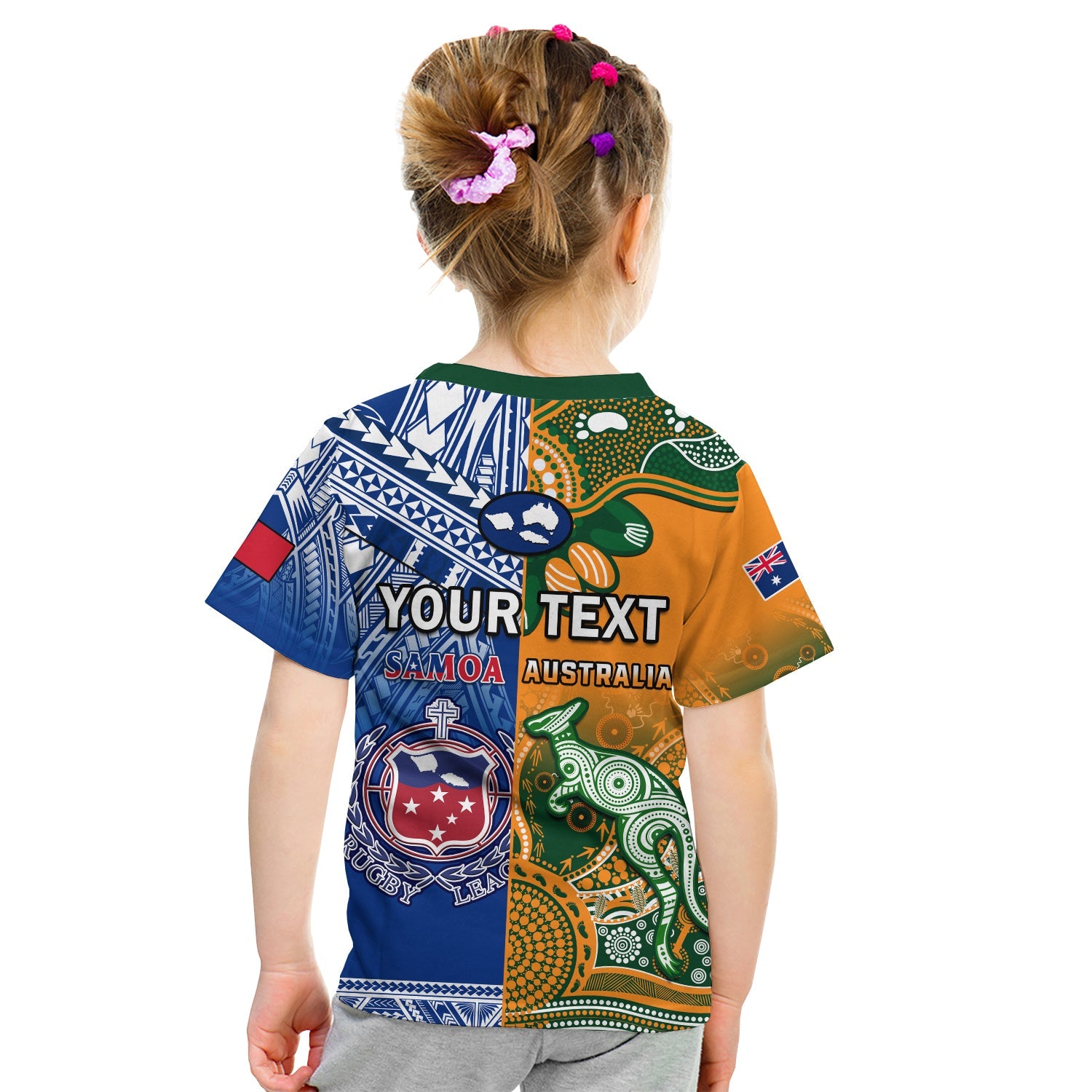 Custom Australia Wallabies And Toa Samoa Rugby T-Shirt Aboriginal Mix Polynesian Graphic Tee