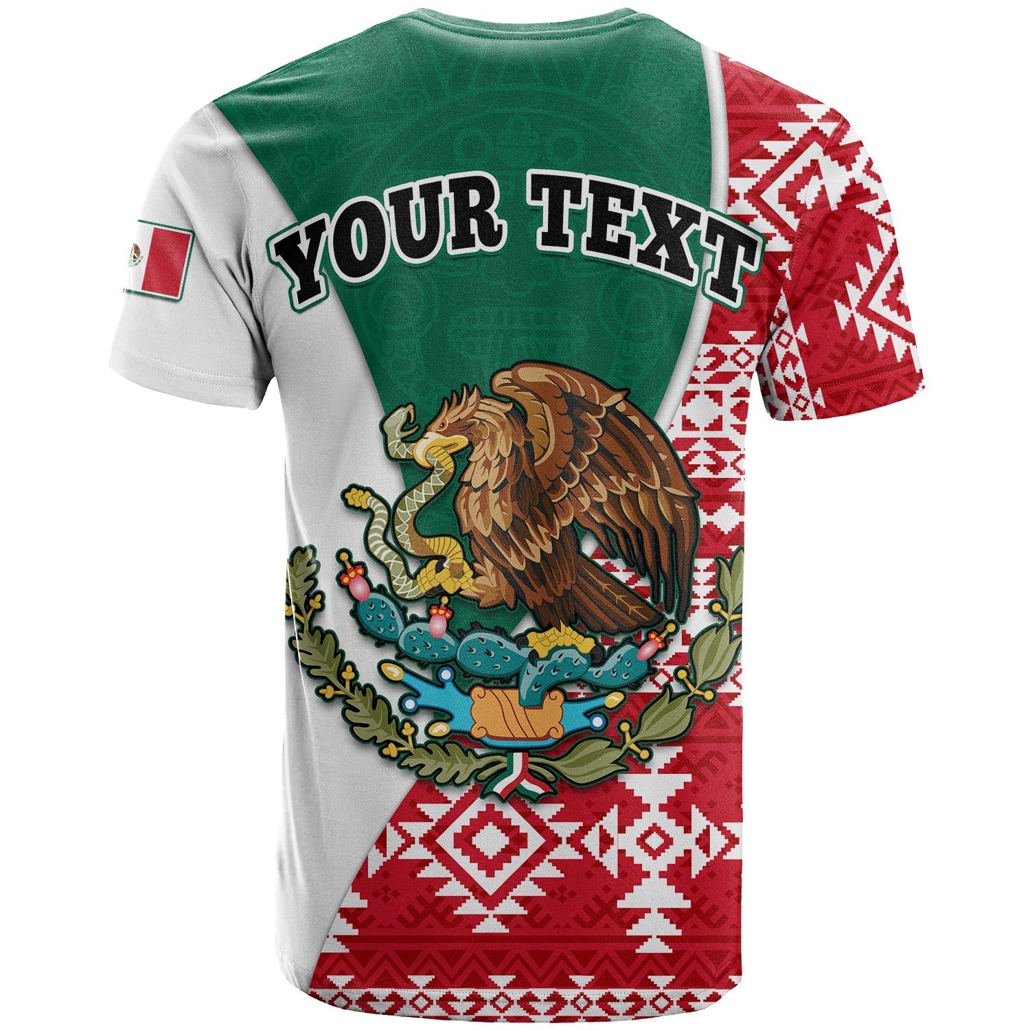 Custom Happy Mexico Fathers Day T-Shirt Mexican Aztec Pattern Graphic Tee