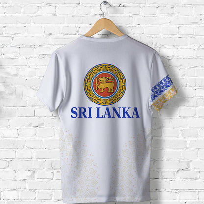 Sri Lanka T-Shirt Traditional Pattern and Elephants Graphic Tee