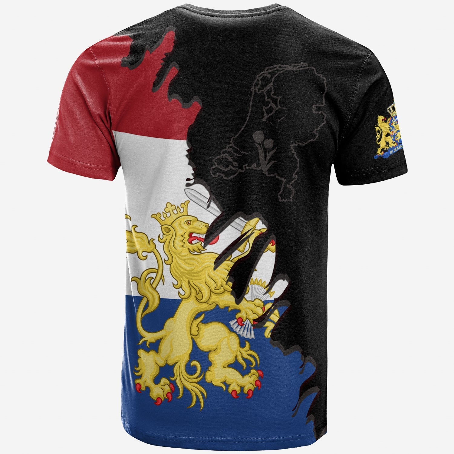 Custom Netherlands T-Shirt Style Flag and Map Holland Graphic Tee