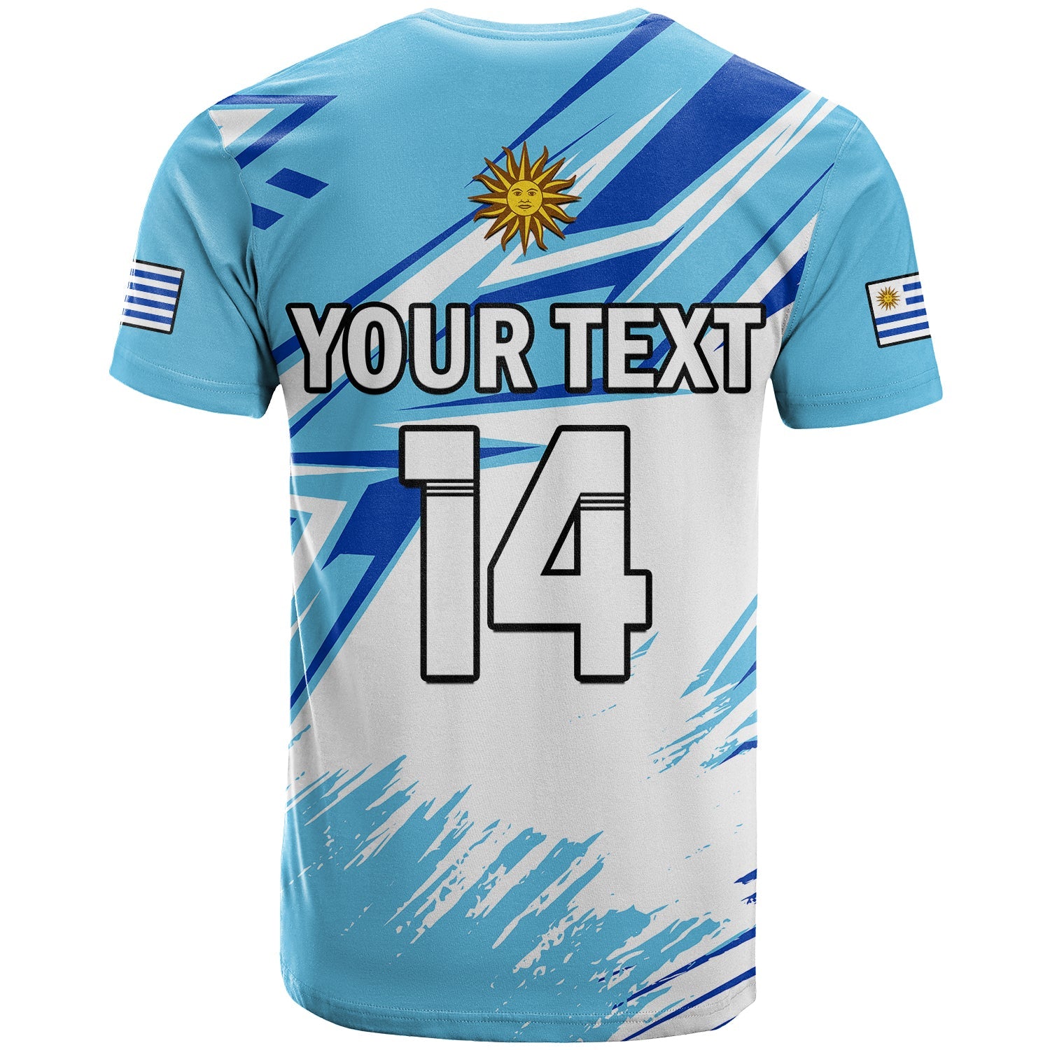 Custom Uruguay Football T-Shirt La Celeste WC 2022 Sporty Style Graphic Tee