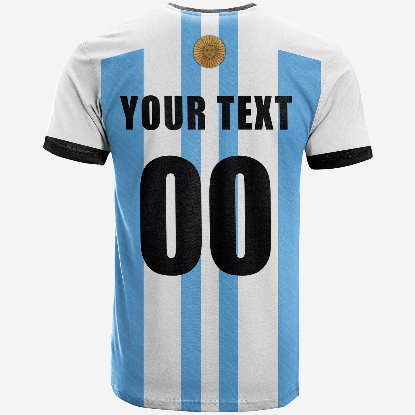 Custom Argentina Home T-Shirt Mens World Cup Soccer Jersey Graphic Tee