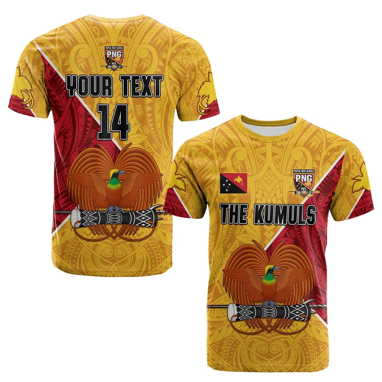 Custom The Kumuls PNG T-Shirt Papua New Guinea Polynesian Dynamic Style Graphic Tee