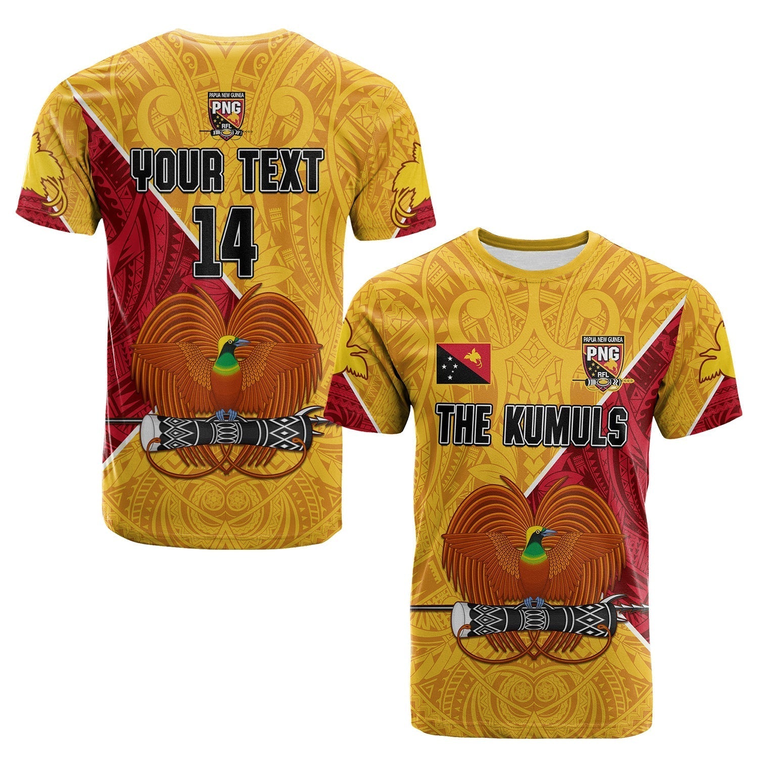 Custom The Kumuls PNG T-Shirt Papua New Guinea Polynesian Dynamic Style Graphic Tee