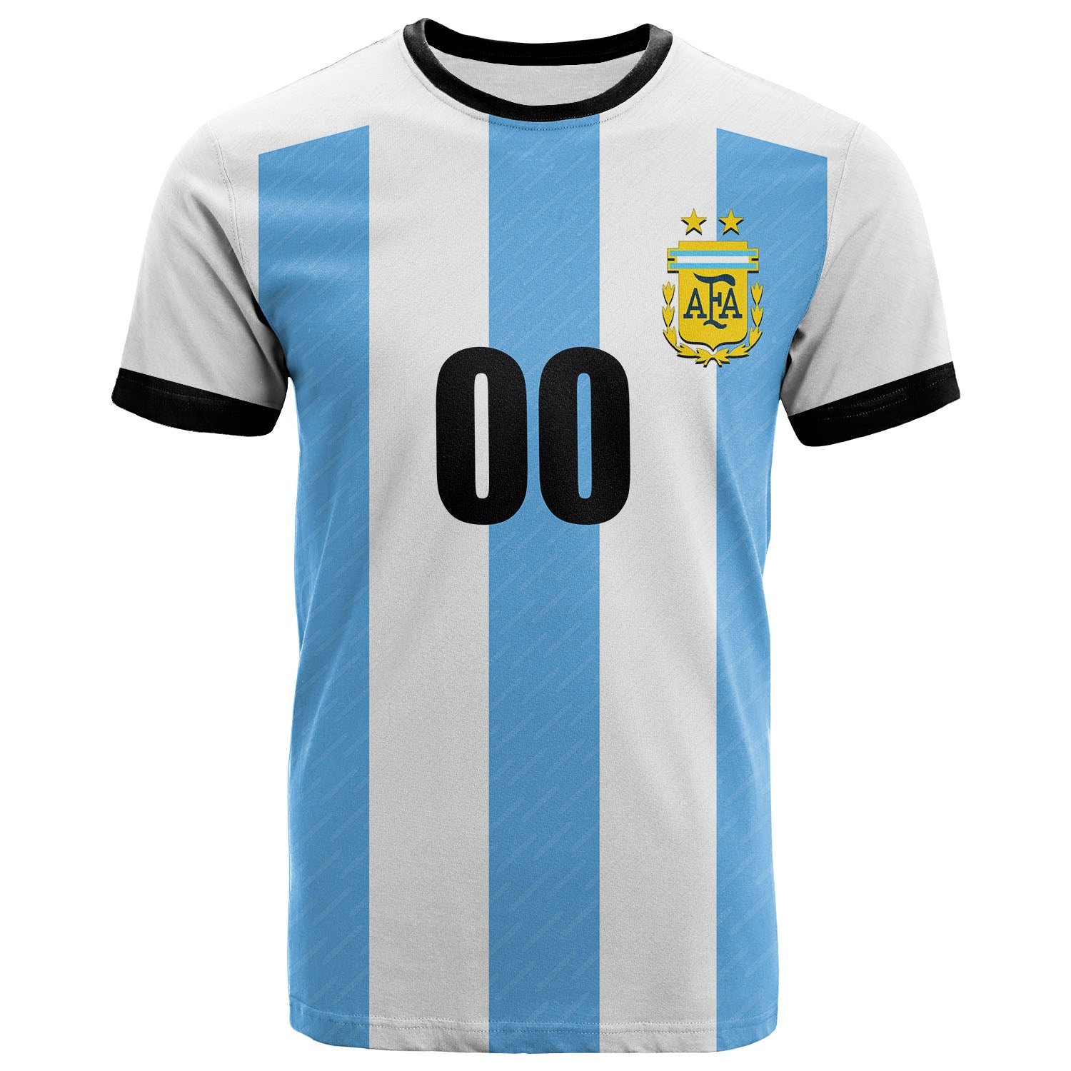 Custom Argentina Home T-Shirt Mens World Cup Soccer Jersey Graphic Tee