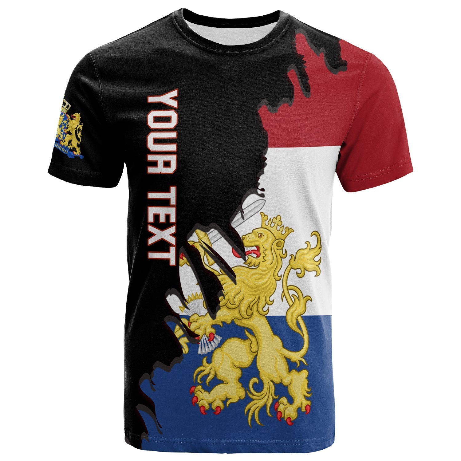 Custom Netherlands T-Shirt Style Flag and Map Holland Graphic Tee