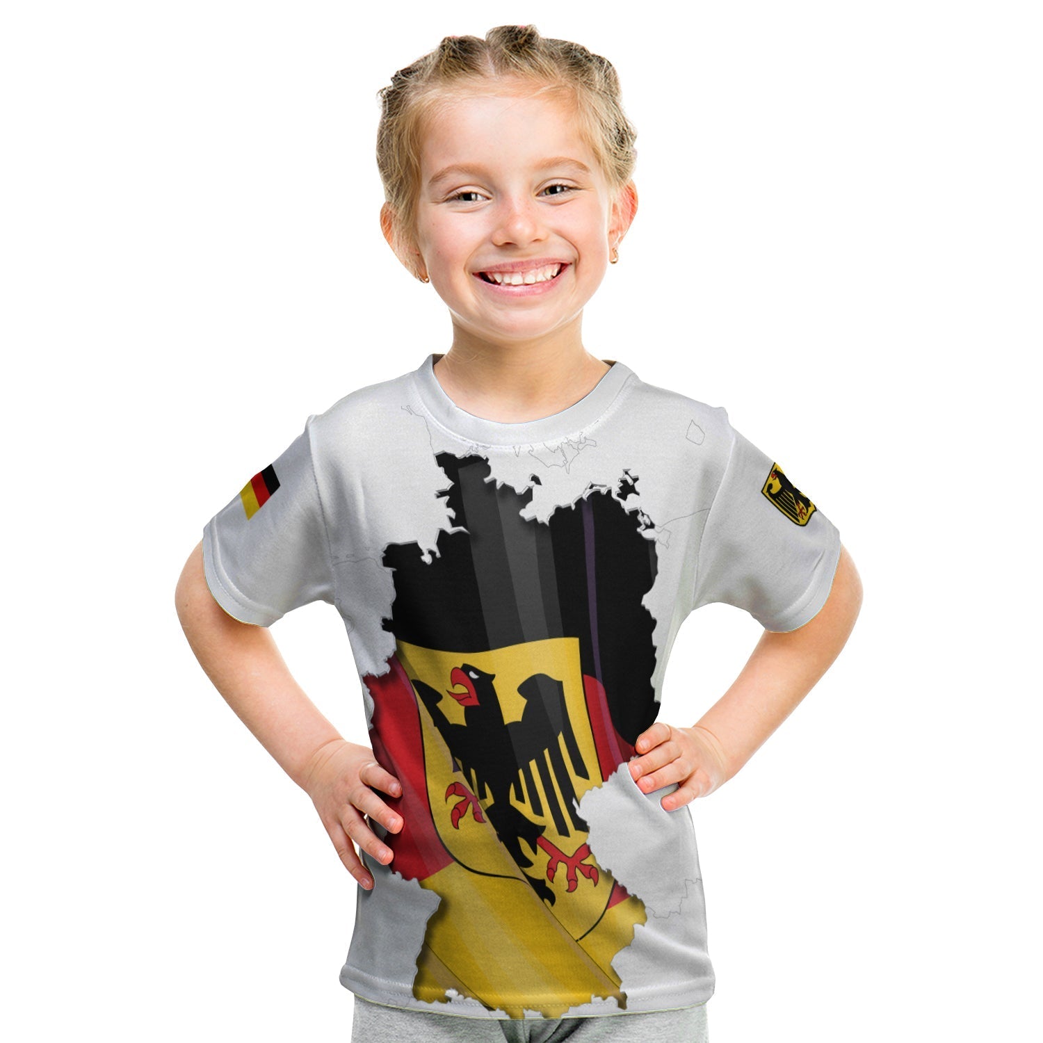 Germany T-Shirt Grunge Deutschland Map and Coat Of Arms Graphic Tee