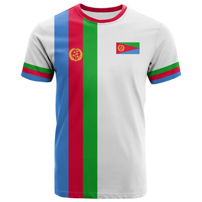 Eritrea T-Shirt Striped Sporty Style Graphic Tee