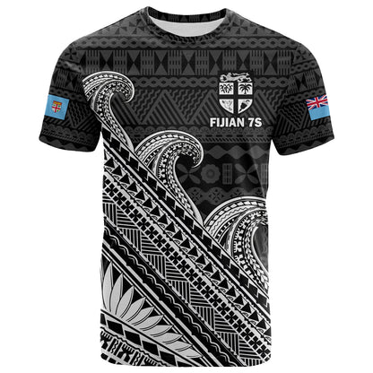 Fiji Sevens Rugby Fijian 7s Black Tapa Polynesian Art T-Shirt Graphic Tee