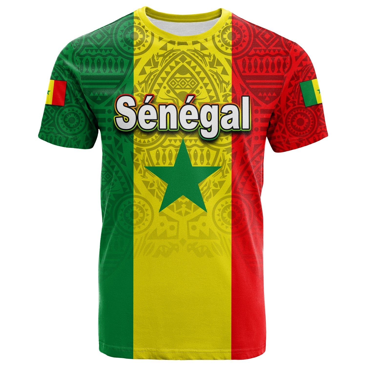 Custom Senegal T-Shirt African Pattens Graphic Tee