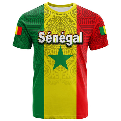 Custom Senegal T-Shirt African Pattens Graphic Tee