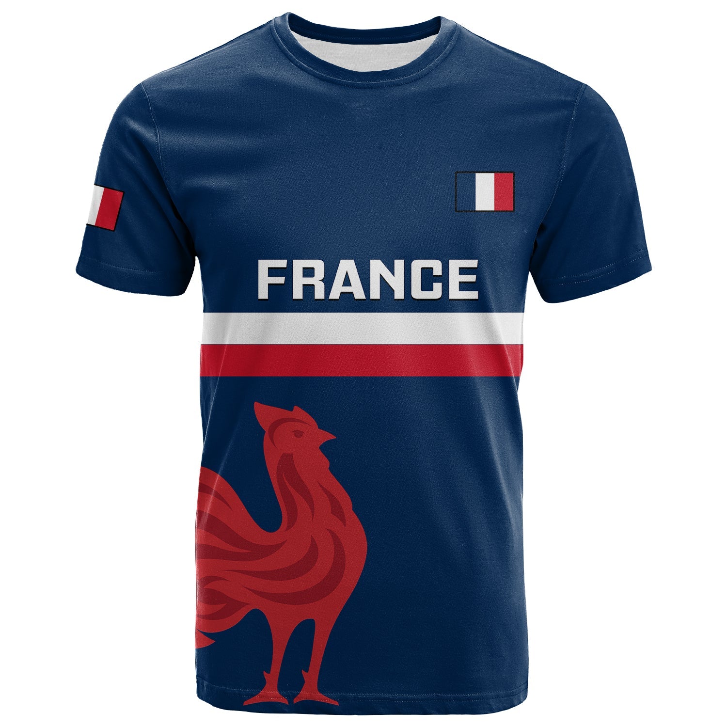 Personalised France Rugby T-Shirt Allez Les Bleus World Cup Graphic Tee