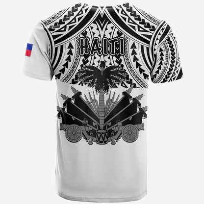 Haiti T-Shirt Polynesian Neg Maron Custom White Style Graphic Tee
