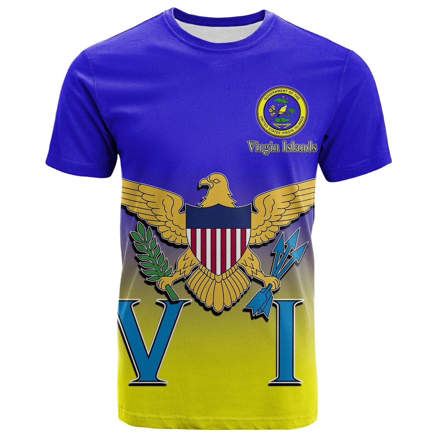 US Virgin Islands Coat Of Arms T-Shirt Gradient Color Style No.1 Graphic Tee