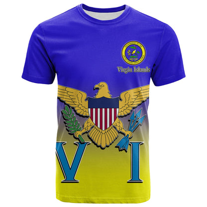 US Virgin Islands Coat Of Arms T-Shirt Gradient Color Style No.1 Graphic Tee