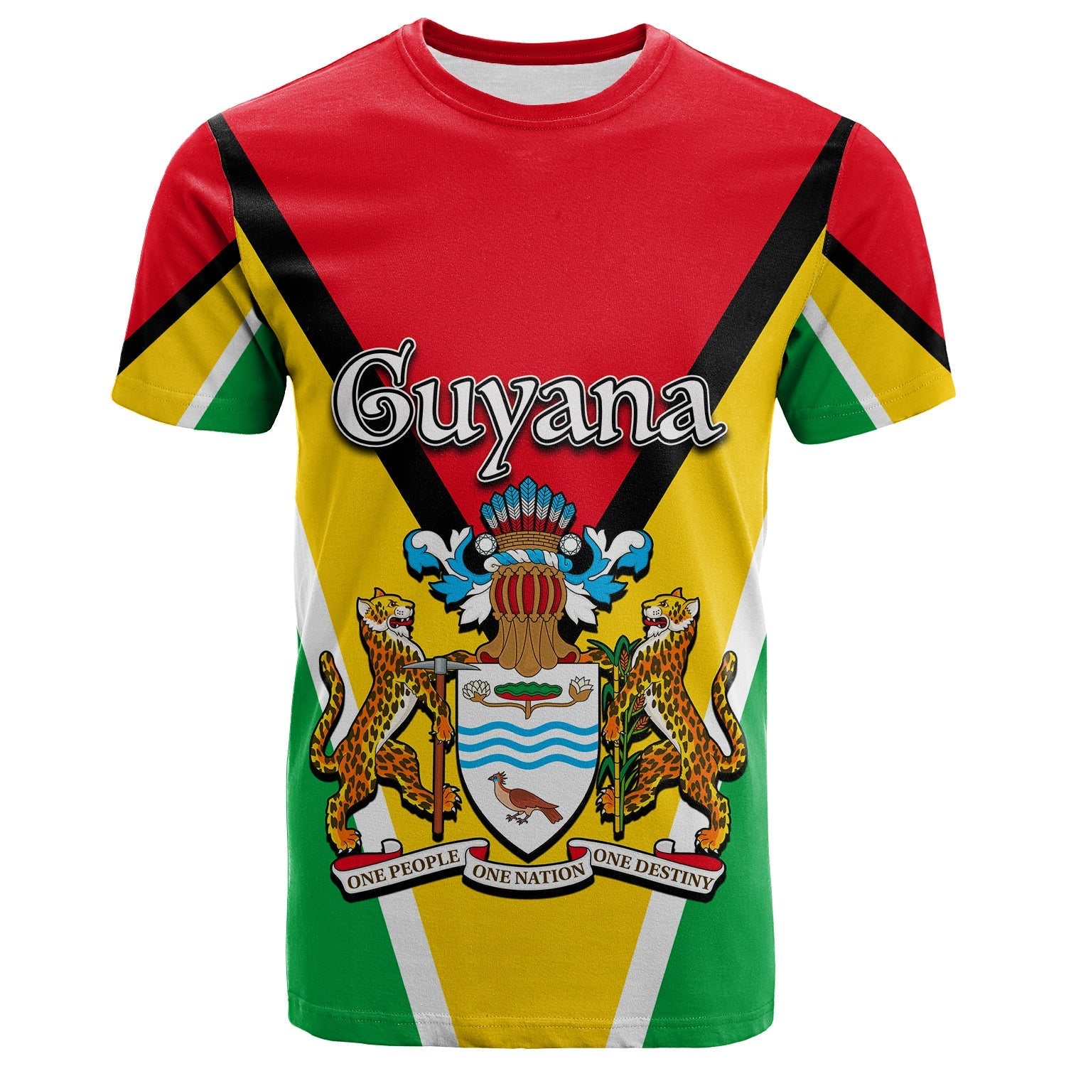 Guyana T-Shirt Flag Style Graphic Tee