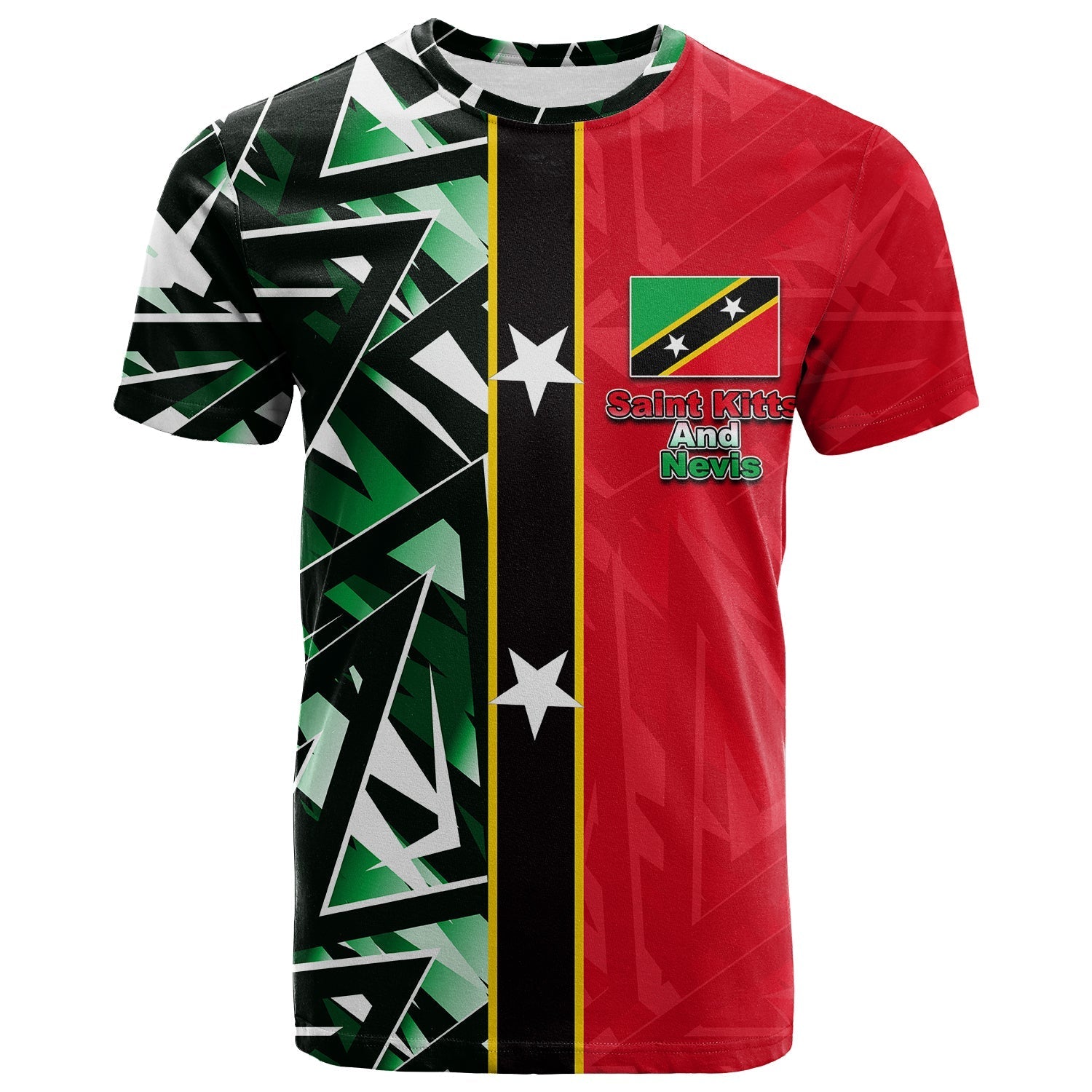 Custom Saint Kitts and Nevis T-Shirt Sport Style Graphic Tee