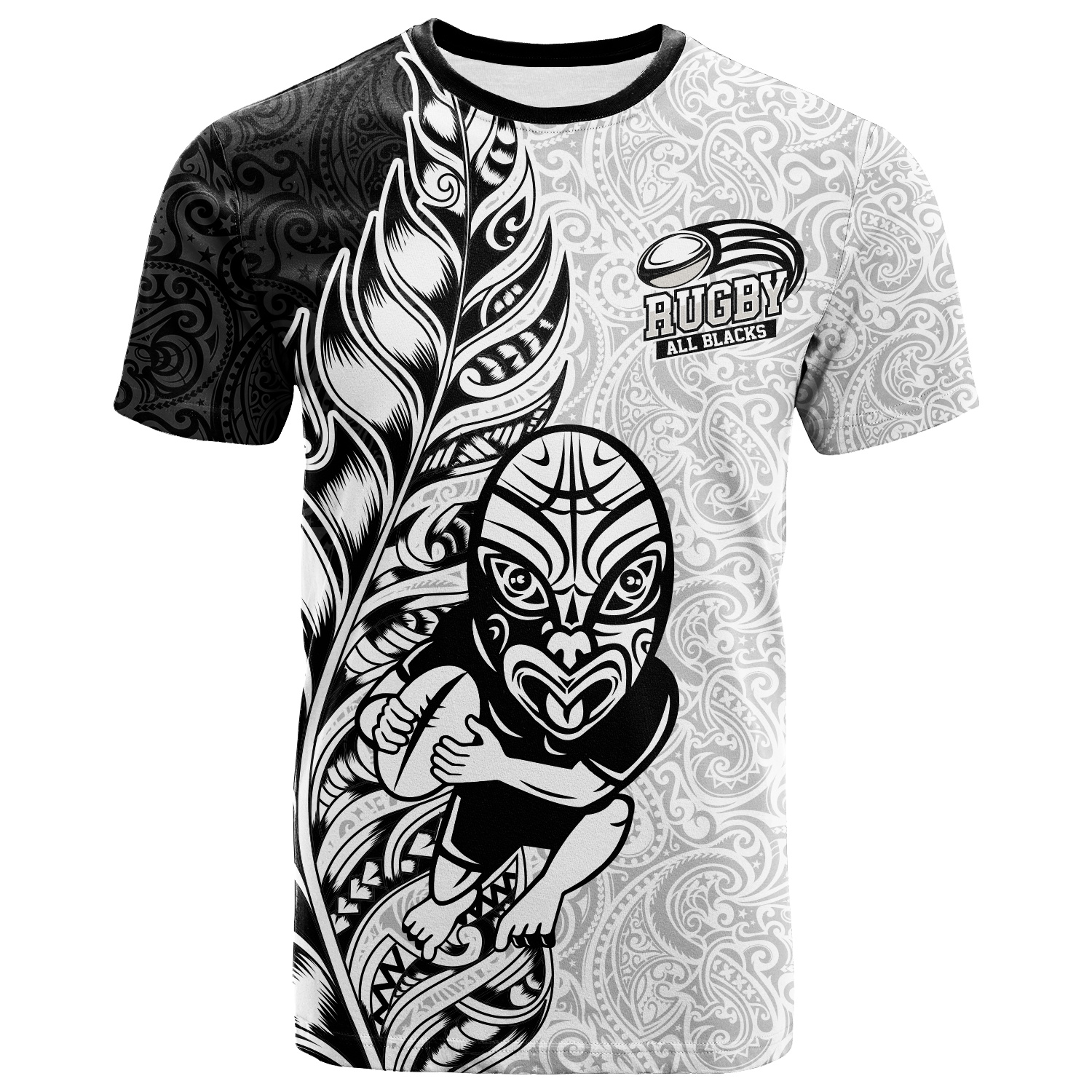 New Zealand Maori All Black Rugby T-Shirt Graphic Tee