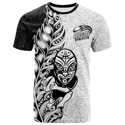 New Zealand Maori All Black Rugby T-Shirt Graphic Tee