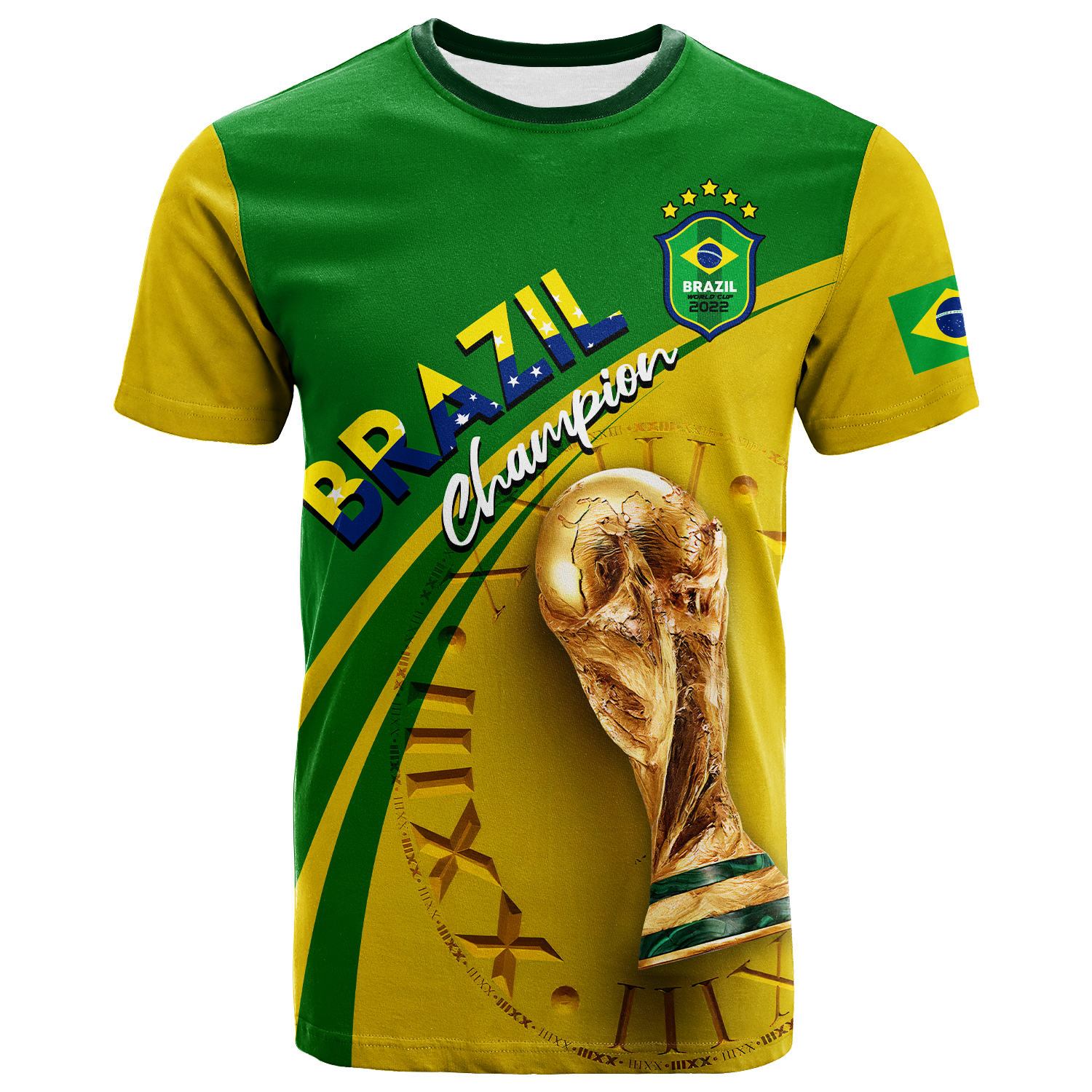Custom Brazil T-Shirt Football 2022 Graphic Tee