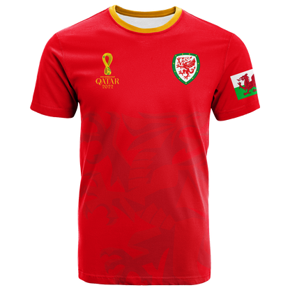 Custom Wales T-Shirt Football 2022 Graphic Tee