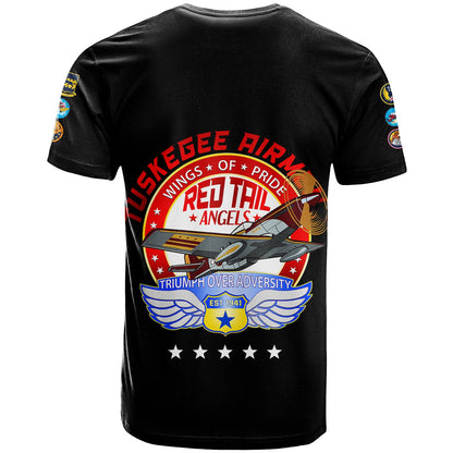 Tuskegee Airmen Red Tails African American Heros T-Shirt Graphic Tee