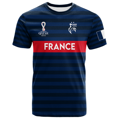 Custom France Football Team World Cup 2022 T-Shirt Graphic Tee