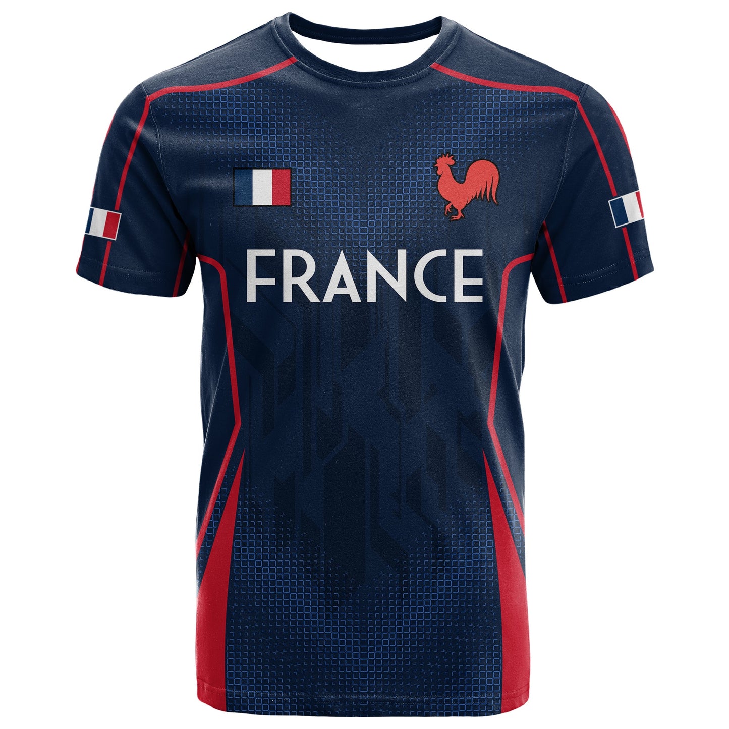 Custom France Rugby T-Shirt Allez Les Bleus Go World Cup Graphic Tee