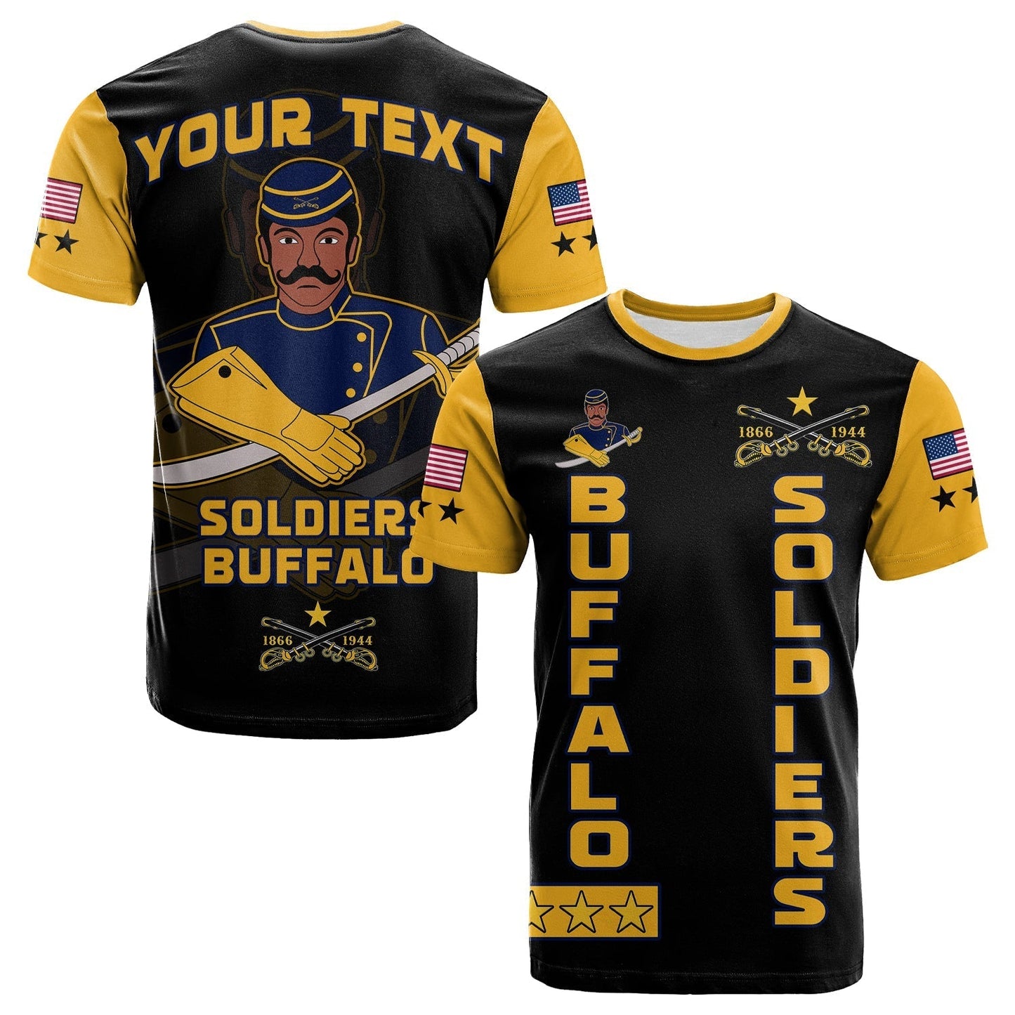 Custom Buffalo Soldiers T-Shirt BSMC Club Adore Motorcycle Graphic Tee