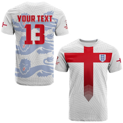 Custom England Football T-Shirt Come On Three Lions Soccer Champions World Cup Ver.01 Graphic Tee