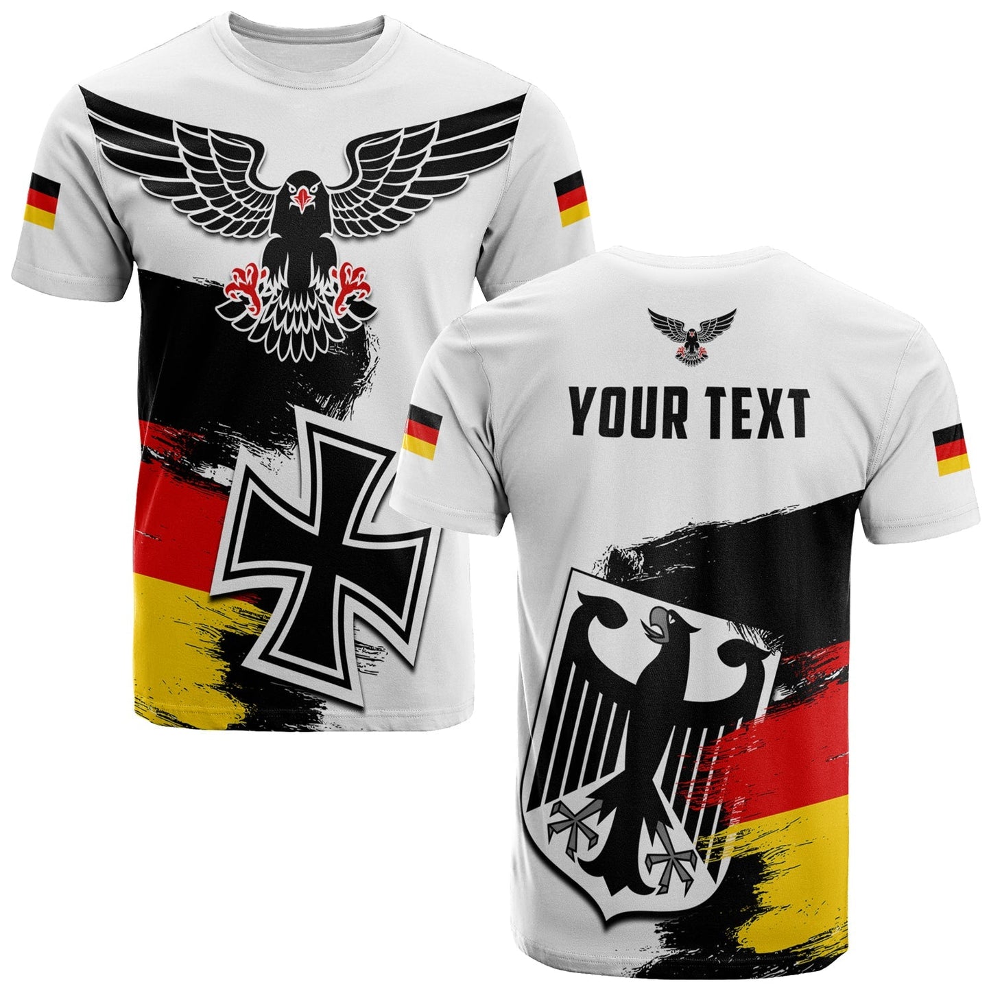 Custom Germany T-Shirt Grunge Deutschland Flag and Eagle Graphic Tee